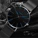 Minimalist Men's Fashion Ultra Thin Wristwatch Stainless Steel Mesh Belt Watches