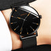 Minimalist Men's Fashion Ultra Thin Wristwatch Stainless Steel Mesh Belt Watches