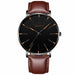 Minimalist Men's Fashion Ultra Thin Wristwatch Stainless Steel Mesh Belt Watches
