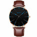 Minimalist Men's Fashion Ultra Thin Wristwatch Stainless Steel Mesh Belt Watches