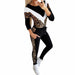 Women Tracksuit High Waist Bandage Fashion Pants 2Pcs Set Lounge Wear Casual Suit