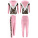Women Tracksuit High Waist Bandage Fashion Pants 2Pcs Set Lounge Wear Casual Suit