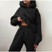 Women Elegant Solid Sets Hoodie Sweatshirts And Long Pant Fashion Two Pieces Set