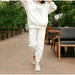 Women Elegant Solid Sets Hoodie Sweatshirts And Long Pant Fashion Two Pieces Set