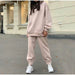 Women Elegant Solid Sets Hoodie Sweatshirts And Long Pant Fashion Two Pieces Set
