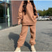 Women Elegant Solid Sets Hoodie Sweatshirts And Long Pant Fashion Two Pieces Set