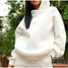 Women Elegant Solid Sets Hoodie Sweatshirts And Long Pant Fashion Two Pieces Set