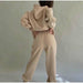 Women Elegant Solid Sets Hoodie Sweatshirts And Long Pant Fashion Two Pieces Set