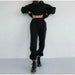 Women Elegant Solid Sets Hoodie Sweatshirts And Long Pant Fashion Two Pieces Set