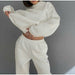 Women Elegant Solid Sets Hoodie Sweatshirts And Long Pant Fashion Two Pieces Set
