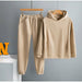 Women Elegant Solid Sets Hoodie Sweatshirts And Long Pant Fashion Two Pieces Set
