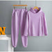Women Elegant Solid Sets Hoodie Sweatshirts And Long Pant Fashion Two Pieces Set