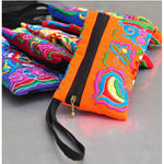 5 pcs/lot Women Wallet Embroider Purse Lady Day Small Wrist Band Clutches