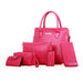 Women Composite Stone Pattern Shoulder Bag 6 Pcs Set PU Designer Leather Luxury Handbags