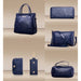 Women Composite Stone Pattern Shoulder Bag 6 Pcs Set PU Designer Leather Luxury Handbags