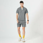 Casual Tracksuit Men 2 Piece Fashion Sets Summer Short Sleeve T-Shirt Shorts Set