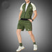 Summer Men Casual Set Street-wear New Casual Patchwork T-shirt Shorts Set