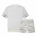 Men Sweatsuit Casual Sportswear Breathable Short Sleeve T-Shirts Shorts Set