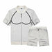 Men Sweatsuit Casual Sportswear Breathable Short Sleeve T-Shirts Shorts Set