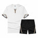 Men Tracksuit Set Casual Short Sleeve Shirt Shorts Set Summer Breathable Sportswear