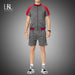 Men Patchwork Casual T-Shirt Shorts Set Quick-Dry Sportswear 2 Pic Set