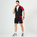 Men Patchwork Casual T-Shirt Shorts Set Quick-Dry Sportswear 2 Pic Set
