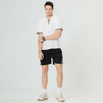 Men Patchwork Casual T-Shirt Shorts Set Quick-Dry Sportswear 2 Pic Set