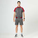 Men Patchwork Casual T-Shirt Shorts Set Quick-Dry Sportswear 2 Pic Set