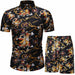 Men Summer Short Sleeve Sweatshirt Shorts Set Casual Slim Breathable Outwear