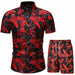 Men Summer Short Sleeve Sweatshirt Shorts Set Casual Slim Breathable Outwear