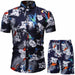 Men Summer Short Sleeve Sweatshirt Shorts Set Casual Slim Breathable Outwear