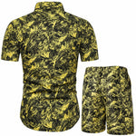Men Summer Short Sleeve Sweatshirt Shorts Set Casual Slim Breathable Outwear