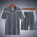 Men Fashion Style Breathable Running Suit Quick Drying T-Shirts Shorts Sportswear Set