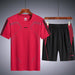 Men Fashion Style Breathable Running Suit Quick Drying T-Shirts Shorts Sportswear Set