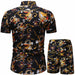 Men Summer Short Sleeve Sweatshirt Shorts Set Casual Slim Breathable Outwear