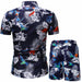 Men Summer Short Sleeve Sweatshirt Shorts Set Casual Slim Breathable Outwear