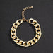 Punk Curb Cuban Chain Bracelets Set Women Thick Gold Color Charm Bracelets Jewelry
