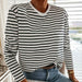 Women Fashion Striped T-Shirt Casual Long Sleeve O-neck Soft Ladies T-Shirt