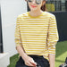 Women Fashion Striped T-Shirt Casual Long Sleeve O-neck Soft Ladies T-Shirt