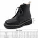 Women Ankle Shoes Genuine Leather Thick Ladies Short Boots