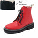 Women Ankle Shoes Genuine Leather Thick Ladies Short Boots