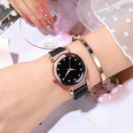 Ladies Magnetic Starry Wristwatch Women Fashion Diamond Luxury Watches