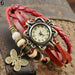 Women's Casual Vintage Wristwatch Multilayer Leather Bracelet Wrist Watch