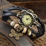 Women's Casual Vintage Wristwatch Multilayer Leather Bracelet Wrist Watch