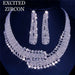 Women's Exquisite Jewelry Set Zircon Stud Earrings Necklace Jewelry