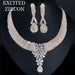Women's Exquisite Jewelry Set Zircon Stud Earrings Necklace Jewelry