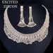 Women's Exquisite Jewelry Set Zircon Stud Earrings Necklace Jewelry