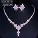 Women's Exquisite Jewelry Set Zircon Stud Earrings Necklace Jewelry