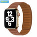 Leather Link Strap 44mm 42mm 40mm 38mm Watchabnd Magnetic Loop Bracelet