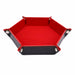 Foldable Dice Tray Box PU Leather Folding Hexagon Coin Square Tray Dice Box